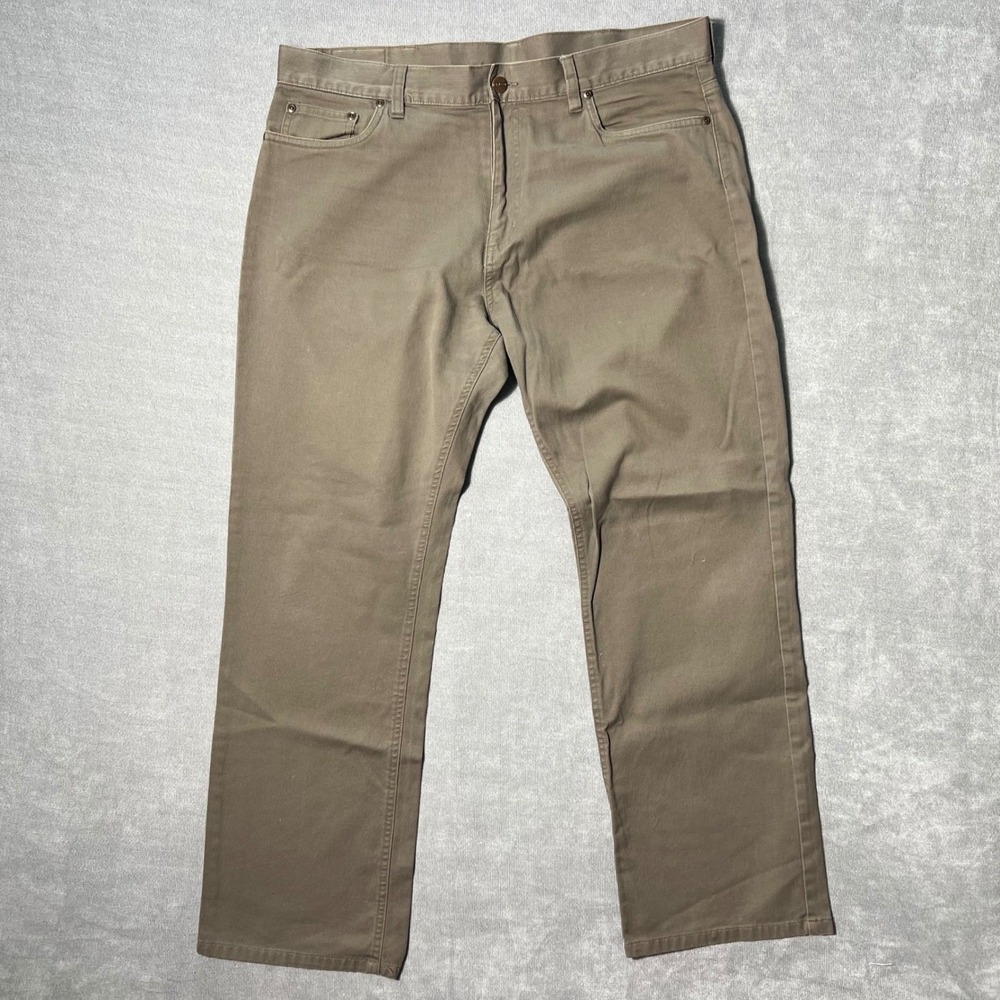 LL Bean Mens 36x30 Straight Leg Cotton Pants Olive Drab Khaki 5-Pocket Courderoy